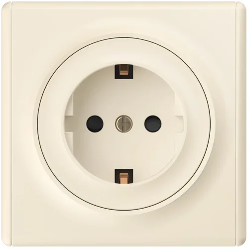 Розетка 1-м СП Florence 16А IP20 с заземл. защ. шторки винтов. клеммы механизм беж. (1E10101301) One